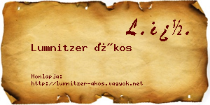 Lumnitzer Ákos névjegykártya
